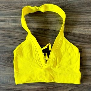 FP Movement Neon Yellow Halter Sports Bra